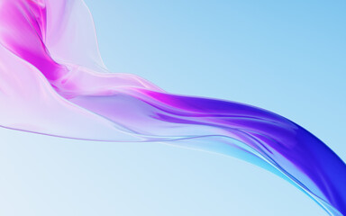 Flowing transparent cloth background, 3d rendering.