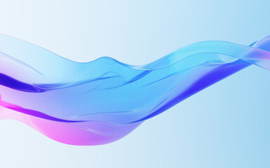 Flowing transparent cloth background, 3d rendering.