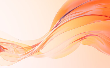 Flowing transparent cloth background, 3d rendering.