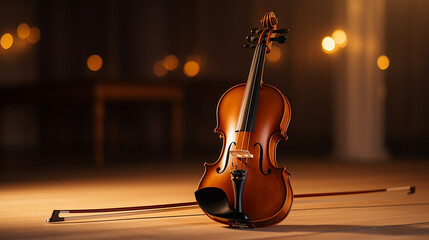 A violin on a beige background