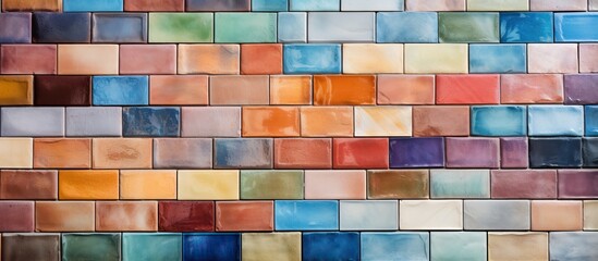 Multicolored ceramic tiles for kitchen or bathroom walls - obrazy, fototapety, plakaty