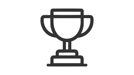 Trophy cup line icon, Vector on white background.