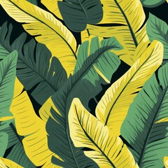 Lush Banana Leaves Tropical Pattern