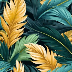 Palm Fronds in Paradise Pattern
