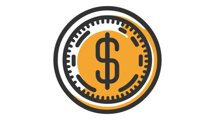 Coin icon with dollar symbol. Money pay, Financial and Business concept. black and white coins pile icon