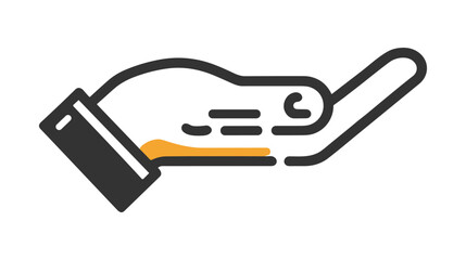 Asking hand icon isolated on white background