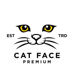 Cat face head logo icon design illustration