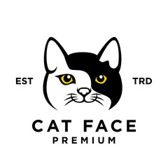 Cat face head logo icon design illustration
