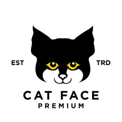Cat face head logo icon design illustration