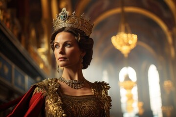 Fantasy queen in the castle with a crown.