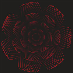 Free Premium abstract red flower, red flower, flower vector, vintage red flower
