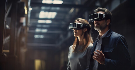 Industrialization and Virtual Reality: A Futuristic Perspective - obrazy, fototapety, plakaty