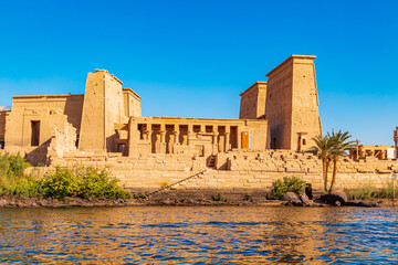 Temple of Isis on the island of Philae. Travel and tourist attractions.