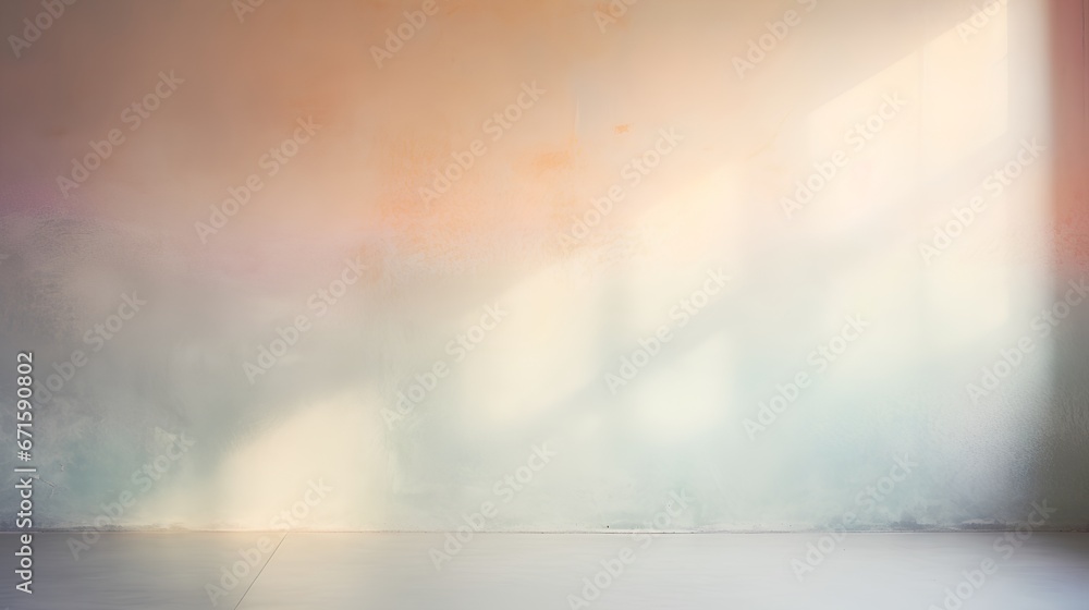 Poster painting of light reflection on empty wall. watercolor pastel colors aesthetic minimalism background