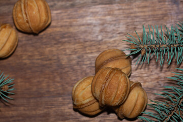 shortcrust pastry nuts stuffed with condensed milk.