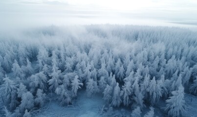Obraz na płótnie Canvas A Breathtaking Winter Wonderland Revealed From Above