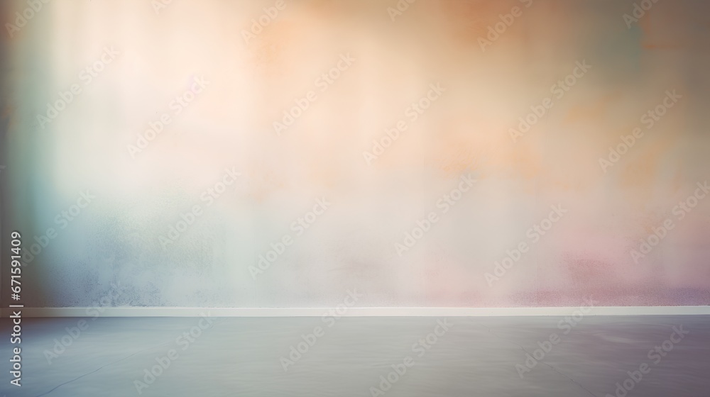 Poster painting of light reflection on empty wall. watercolor pastel colors aesthetic minimalism background