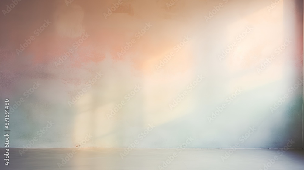 Poster painting of light reflection on empty wall. watercolor pastel colors aesthetic minimalism background