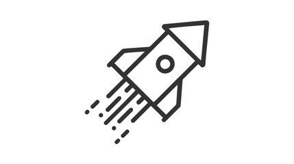 Rocket icon vector. Simple outline rocket sign.