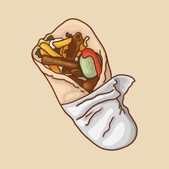 Gyros. Popular sandwich with pork.