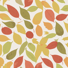 Naklejka na ściany i meble Seamless pattern with leaves