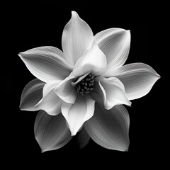 abstract narcissus petals, black and white illustration
