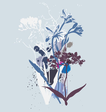 Wild flowers vector image