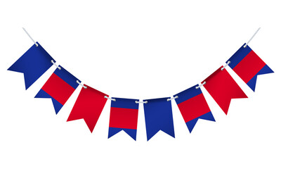 Obraz premium Garland with the flag of Quito on a white background. 