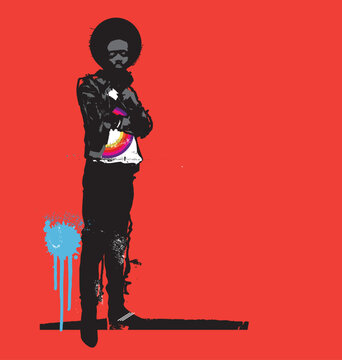 Urban afro vector image
