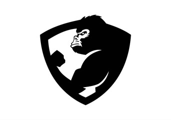 angry, animal, ape, boss, bow tie, cigar, cigarette, club, fitness, gaming, gorilla, gorilla head, gym, icon, illustration, King Kong, logo, mascot, monkey, muscle, pipe, power, silverback, smoke, © meer