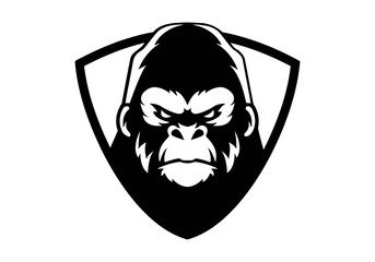 angry, animal, ape, boss, bow tie, cigar, cigarette, club, fitness, gaming, gorilla, gorilla head, gym, icon, illustration, King Kong, logo, mascot, monkey, muscle, pipe, power, silverback, smoke,