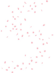 Fototapeta na wymiar グラデーションな桜の花びらがS字カーブを描きながら舞う縦背景のイラスト