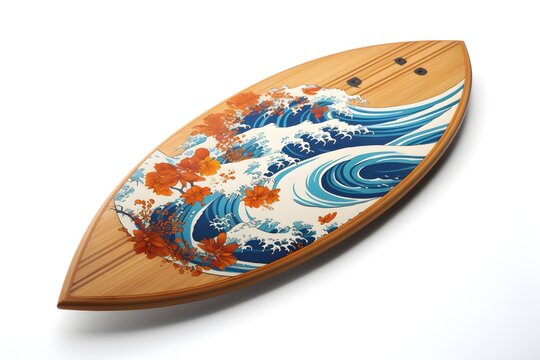 a surfboard with a design on it
