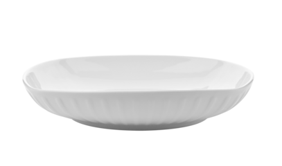 White square ceramic plate on transparent png