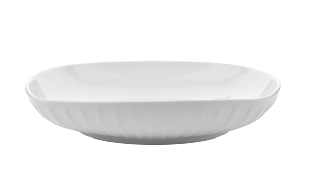 White square ceramic plate on transparent png