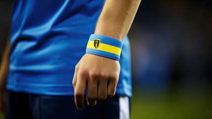 The captain's armband of an international football club during the International Friendly match
