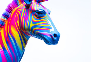 Fototapeta na wymiar Fantasy digital art of zebra with multicolored liquid in surface.funny animal in surreal surrealism ideas.creativity and inspiration background.