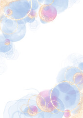 水色のアルコールインクアート風背景