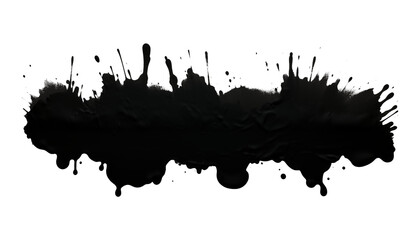 black ink splash isolated on transparent background cutout