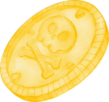 watercolor gold coin