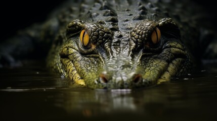 Fototapeta premium crocodile in the water close-up