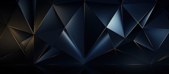 Elegant design template for a premium corporate event with a dark blue and golden royal awards background featuring a polygonal shape and luxurious shine spark Includes a classic post and L