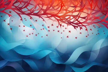 Abstract paper background with red and blue. for thesaurus Day, which celebrates the richness of language and the availability of synonyms and antonyms.  - obrazy, fototapety, plakaty