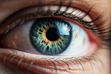 Fototapeta premium Green Macro eye close up 