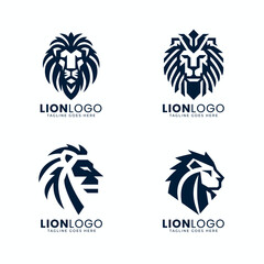 Collection of four engravings with lion head Logo