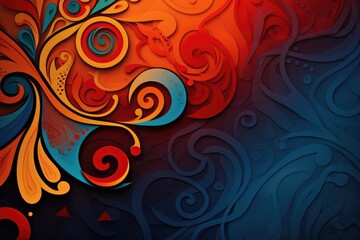 Abstract colorful background with swirls and curves. Abstract background for January 3: Humiliation Day