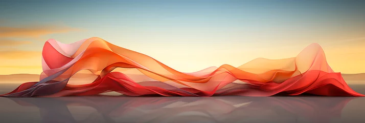Fotobehang Abstract background with colorful silk waves.A soft and elegant fabric with abstract waves © leo10