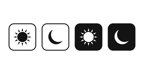 Day night switch icon. Light and dark icon. Sun and moon icon. Dark mode switch vector
