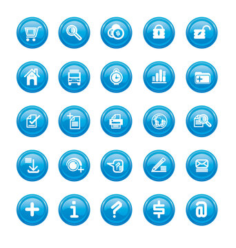 Web icons blue gloss vector image