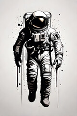 astronaut on the black